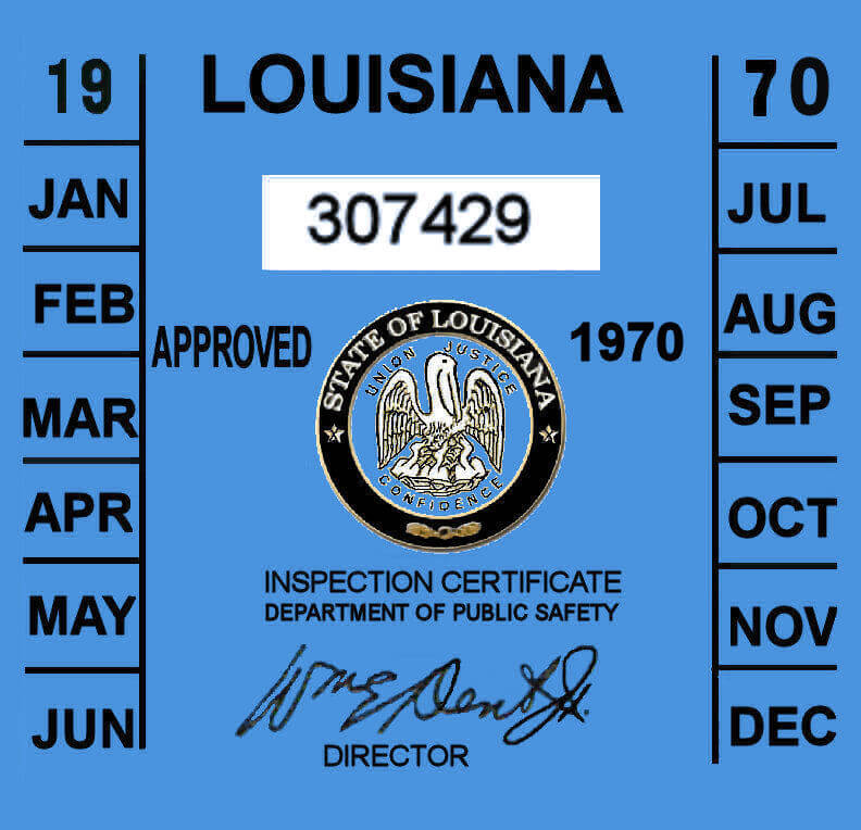 (image for) 1970 Louisiana inspection sticker